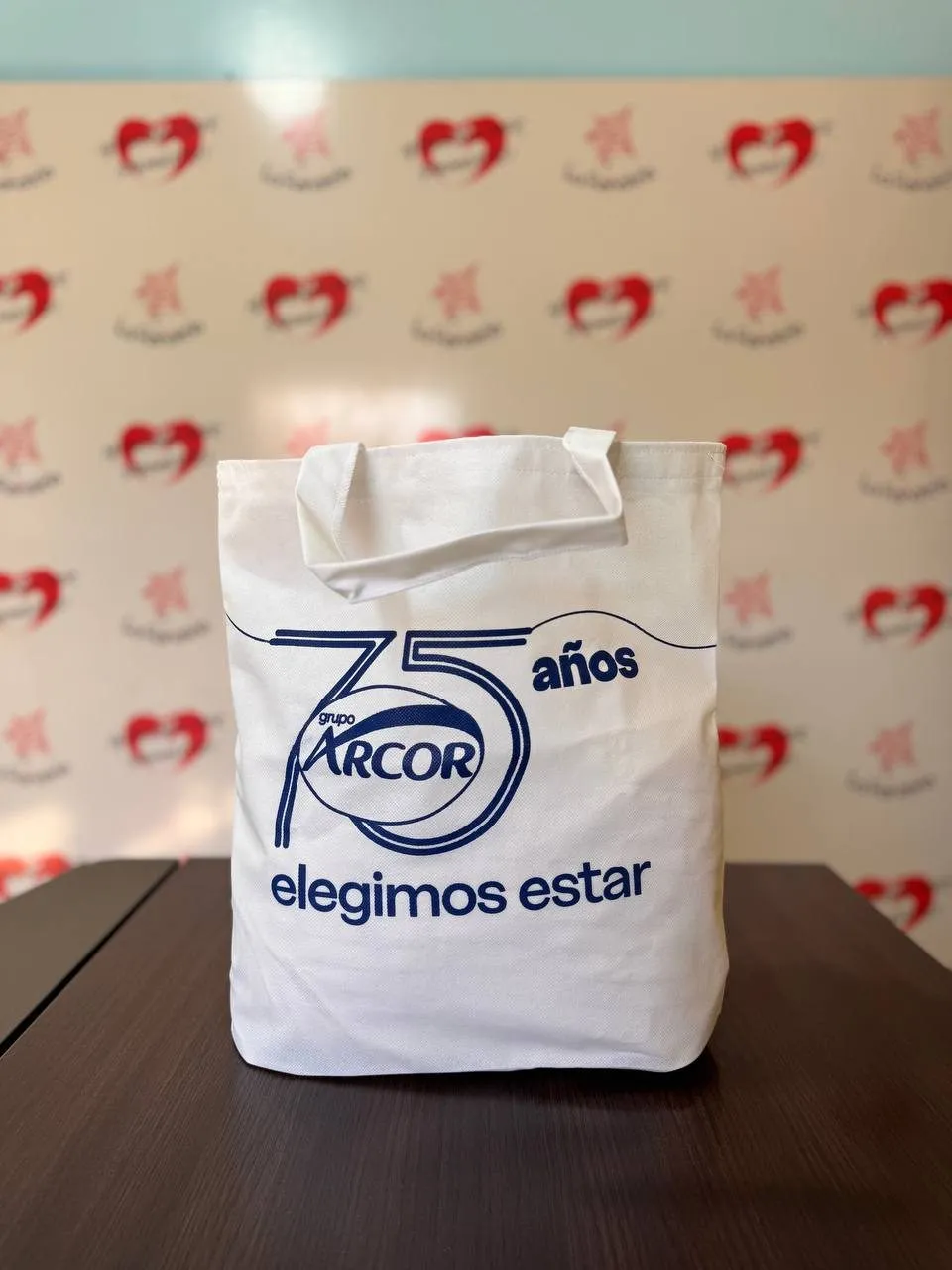 Bolsa de friselina con fuelle en base impresa para Arcor